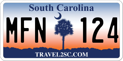 SC license plate MFN124