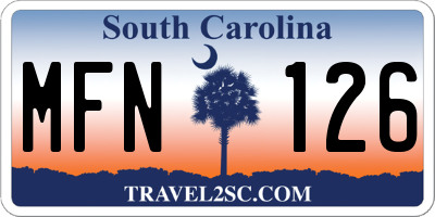 SC license plate MFN126