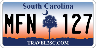 SC license plate MFN127