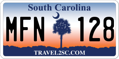 SC license plate MFN128