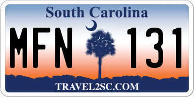 SC license plate MFN131