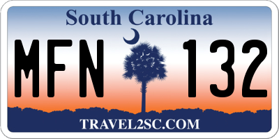 SC license plate MFN132