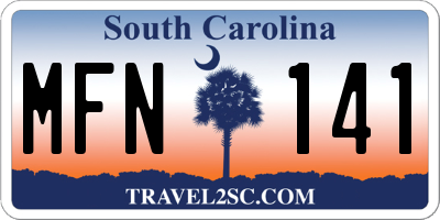 SC license plate MFN141
