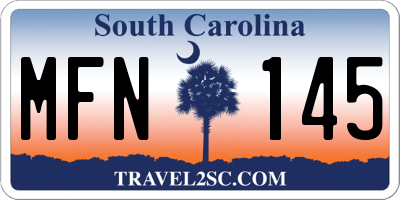 SC license plate MFN145