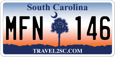 SC license plate MFN146