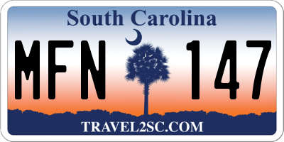 SC license plate MFN147