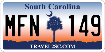 SC license plate MFN149