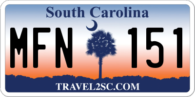 SC license plate MFN151
