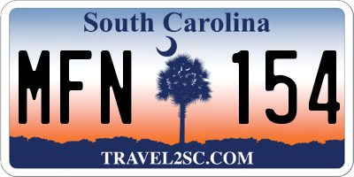 SC license plate MFN154
