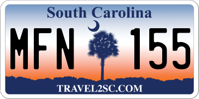 SC license plate MFN155