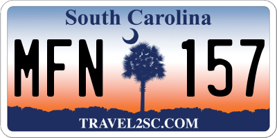 SC license plate MFN157