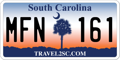 SC license plate MFN161