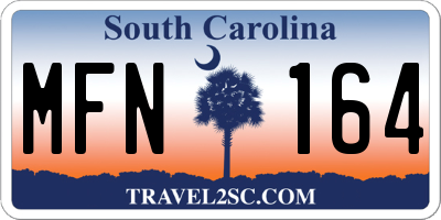 SC license plate MFN164