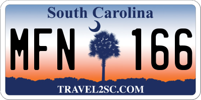 SC license plate MFN166