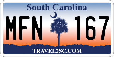 SC license plate MFN167