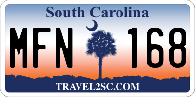 SC license plate MFN168