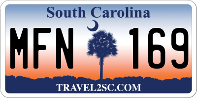 SC license plate MFN169