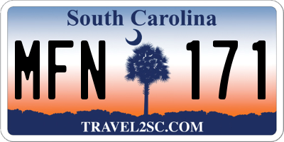SC license plate MFN171