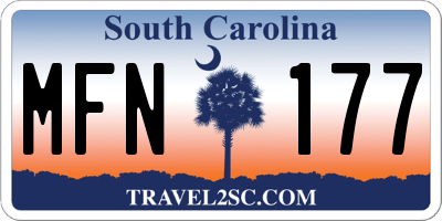 SC license plate MFN177