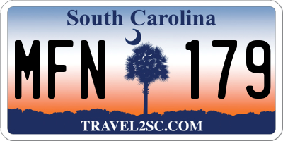 SC license plate MFN179