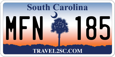 SC license plate MFN185