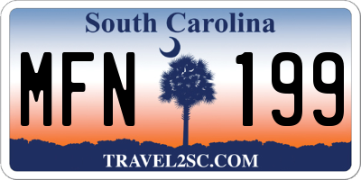 SC license plate MFN199