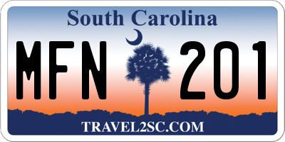 SC license plate MFN201
