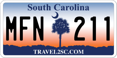 SC license plate MFN211