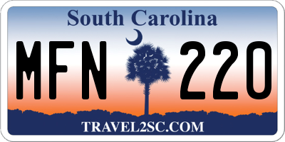 SC license plate MFN220