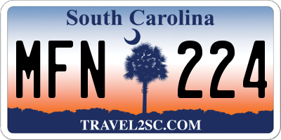 SC license plate MFN224