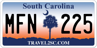 SC license plate MFN225