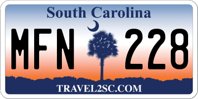 SC license plate MFN228