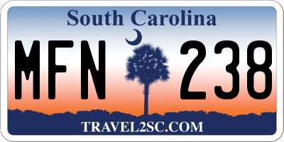 SC license plate MFN238
