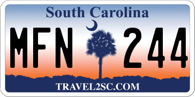 SC license plate MFN244