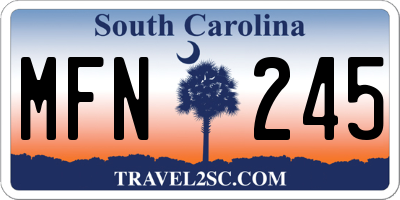 SC license plate MFN245