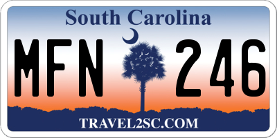 SC license plate MFN246