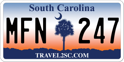 SC license plate MFN247