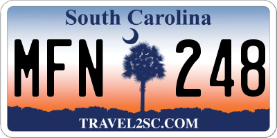 SC license plate MFN248