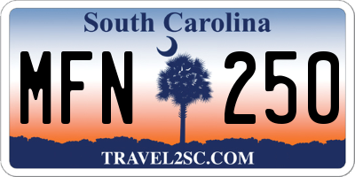 SC license plate MFN250