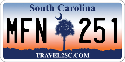 SC license plate MFN251