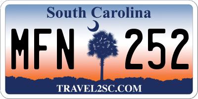SC license plate MFN252