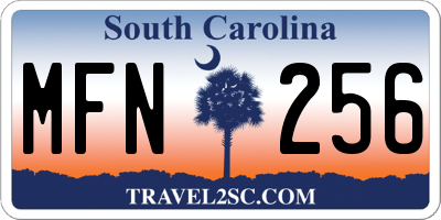 SC license plate MFN256