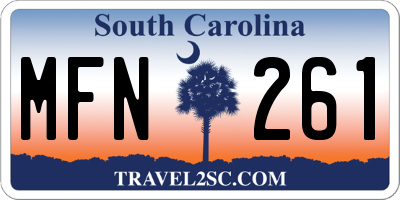 SC license plate MFN261