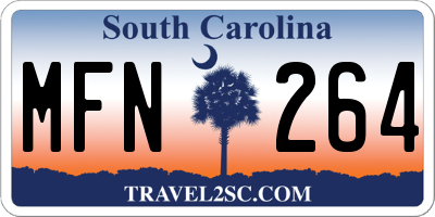 SC license plate MFN264