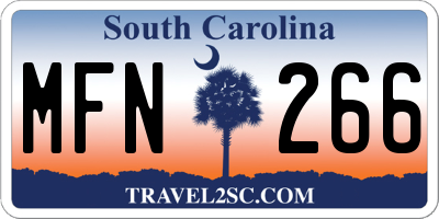 SC license plate MFN266