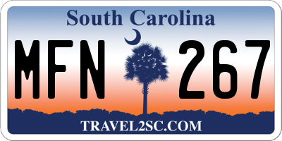 SC license plate MFN267