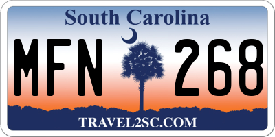 SC license plate MFN268