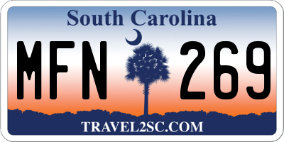 SC license plate MFN269