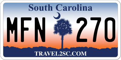 SC license plate MFN270
