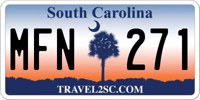 SC license plate MFN271